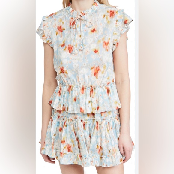 MISA Las Angeles Lillian Floral Mini Ruffle Dress - Picture 2 of 5